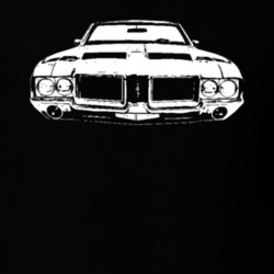 1971 Oldsmobile 442 Grill View Faded Look Dark T Shirt