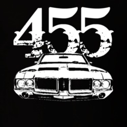 1971 Oldsmobile 442 Grill View With Engine Size Faded Look Dark T Shir