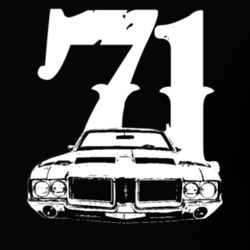 1971 Oldsmobile 442 Grill View With Year Faded Look Dark T Shirt