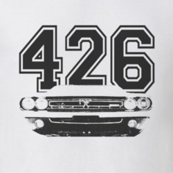 1971 Dodge Challenger Grill Black Graphic Engine Size T Shirt
