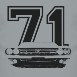 1971 Dodge Challenger Grill Black Graphic Year T Shirt