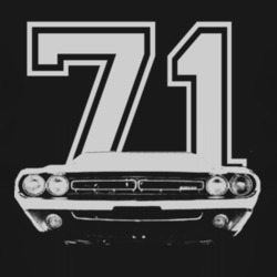 1971 Dodge Challenger Grill White Graphic Year T Shirt