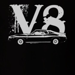 1972_AMC_Javelin_Side_View_White_Graphic_V8 T Shirt