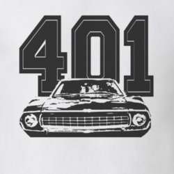 1973_AMC_Javelin_grill_black_graphic_engine size T Shirt