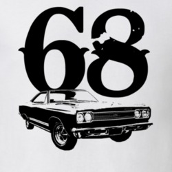 1968 Plymouth GTX Side View With Year Faded Look Light T Shirt