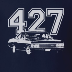 1967_CHEVY_ IMPALA_SS_Side_White_Graphic_Engine_Size T Shirt