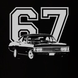 1967_CHEVY_ IMPALA_SS_Side_White_Graphic_Year T Shirt