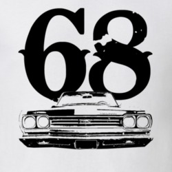1968 Plymouth GTX Grill View With Year Faded Look Light T Shirt