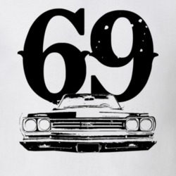 1969 Plymouth GTX Grill View With Year Faded Look Light T Shirt