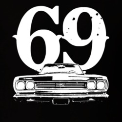 1969 Plymouth GTX Grill View With Year Faded Look Dark T Shirt