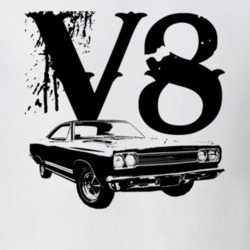 1969 Plymouth GTX Side View V8 Faded Look Light T Shirt