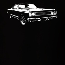 1969 Plymouth GTX Side View Faded Look Dark T Shirt