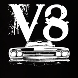 1970 Plymouth GTX Grill View V8 Faded Look Dark T Shirt