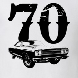1970 Plymouth GTX Side View With Year Faded Look Light T Shirt