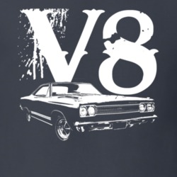 1970 Plymouth GTX Side View V8 Faded Look Dark T Shirt