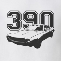 1969 AMC Javelin With Engine Size Black Graphic Light Tee T Shirt