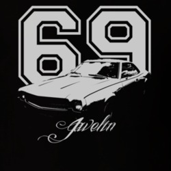 1969 AMC Javelin With Year Grill View Model Dark Color Shirt