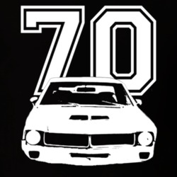 1970 AMC Javelin Grill Year White Dark Color Shirt