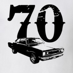 1970 Plymouth Duster Side View With Year Faded Look Light T Shirt