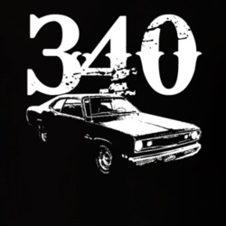 1970 Plymouth Duster Side View With Engine Size Faded Look Dark T Shir
