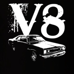 1970 Plymouth Duster Side View V8 Faded Look Dark T Shirt