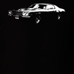 1973 Plymouth Roadrunner Side View Faded Look Dark T Shirt