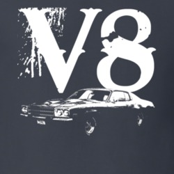 1973 Plymouth Roadrunner Side View V8 Faded Look Dark T Shirt