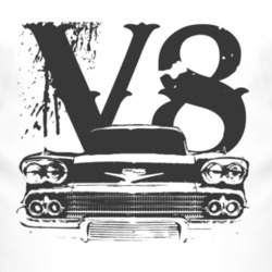 1958_CHEVY_BEL AIR_Grill_Black_Graphic_V8 T Shirt