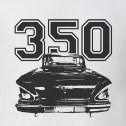 1958_CHEVY_BEL AIR_Rear_Black_Graphic_Engine_Size T Shirt
