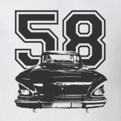 1958_CHEVY_BEL AIR_Rear_Black_Graphic_year T Shirt
