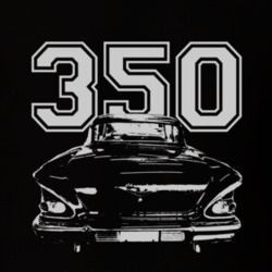 1958_CHEVY_BEL AIR_Rear_White_Graphic_Engine_Size T Shirt