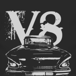 1958_CHEVY_BEL AIR_Rear_White_Graphic_V8 T Shirt
