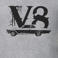 1966_CHEVY_BEL AIR_Side_Black_Graphic_V8 T Shirt