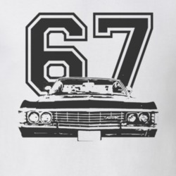 1967_CHEVY_IMPALA_SS_Grill_Black_Graphic_Year T Shirt