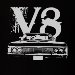 1967_CHEVY_IMPALA_SS_Grill_White_Graphic_V8 T Shirt