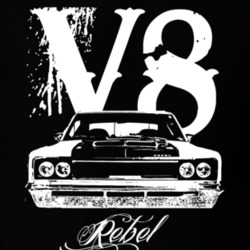 1970 AMC Rebel Grill V8 Model Dark Color Shirt