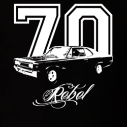 1970 AMC Rebel Side Year Model Dark Color Shirt