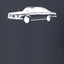 1965 Plymouth Barracuda Side View Faded Look Dark T Shirt