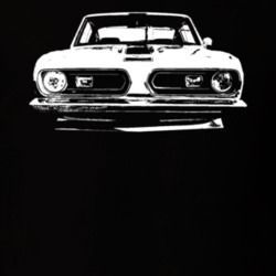 1967 Plymouth Barracuda Grill View Faded Look Dark T Shirt