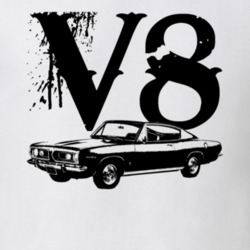 1967 Plymouth Barracuda Side View V8 Faded Look Light T Shirt