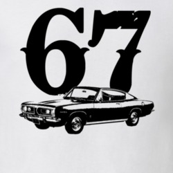 1967 Plymouth Barracuda Side View With Year Faded Look Light T Shirt