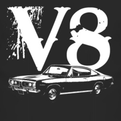 1967 Plymouth Barracuda Side View V8 Faded Look Dark T Shirt