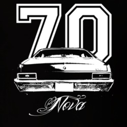 1970 Chevy Nova Rear Year Model Dark Color Shirt