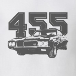1970 Buick GSX Engine Size 455 Grill Faded Look Light Color Shirt