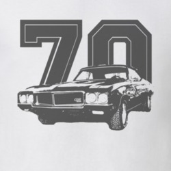1970 Buick GSX Grill Year Faded Look Light Color Shirt