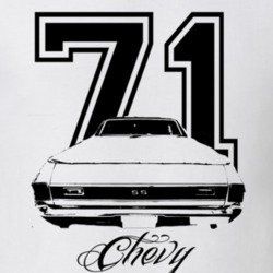 1971 Chevy El Camino SS Rear Year Model Light Color Shirt