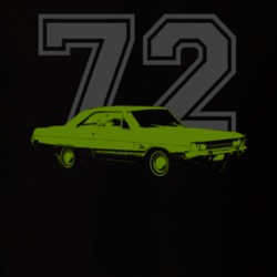 1972 Dodge Dart Side Year Green Graphic Dark  T Shirt