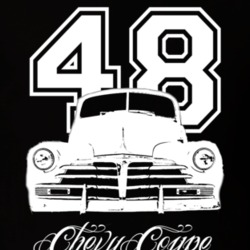 1948 Chevy Coupe Grill View Year Model Custom Dark Color Shirt