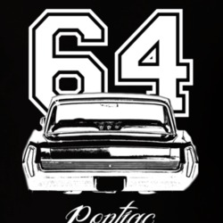 1964 Pontiac Grand Prix Rear View Year Model Dark Color Shirt