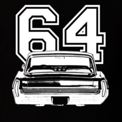 1964 Pontiac Grand Prix Rear View Year Dark Color Shirt